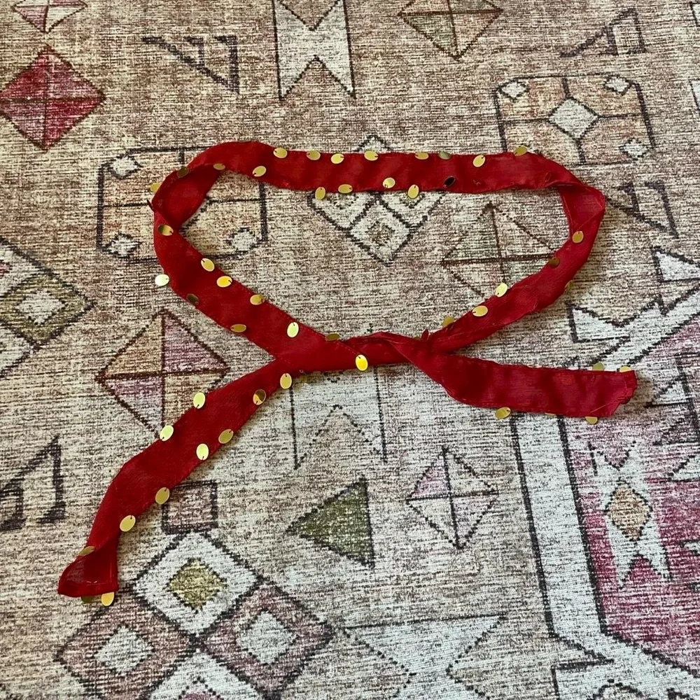 Red and Gold Boho Belt or Headband